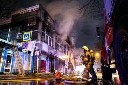 Пожар на центральном рынке в Симферополе