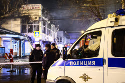 Пожар на центральном рынке в Симферополе
