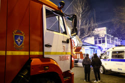 Пожар на центральном рынке в Симферополе
