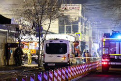 Пожар на центральном рынке в Симферополе