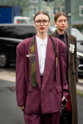 Street Style at Milan Fashion Week 2025 - Gucci in Milan - 25 Feb 2025