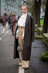 Street Style at Milan Fashion Week 2025 - Gucci in Milan - 25 Feb 2025