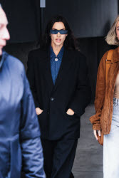 MFW - Irina Shayk arrives at Blumarine Fashion Show