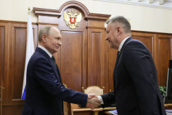 Russia's President Putin meets with Irkutsk Region Governor Kobzev