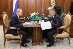 Russia's President Putin meets with Irkutsk Region Governor Kobzev