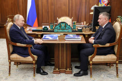 Russia's President Putin meets with Irkutsk Region Governor Kobzev