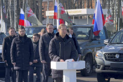 Russia's First Deputy Prime Minister Manturov hands over vehicles to special military operation zone