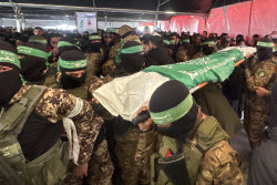 Funeral of Al-Qassam Brigades members in Gaza City