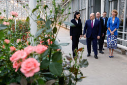 Russia's PM Mishustin at Podosinki greenhouse complex outside Moscow