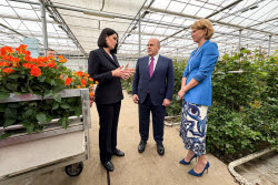 Russia's PM Mishustin at Podosinki greenhouse complex outside Moscow