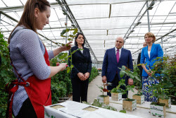 Russia's PM Mishustin at Podosinki greenhouse complex outside Moscow
