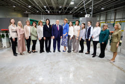 Russia's PM Mishustin at Podosinki greenhouse complex outside Moscow