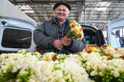 Flowers on sale in run-up to International Women's Day