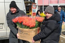 Flowers on sale in Krasnodar in run-up to International Women's Day