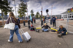 Climate activists demonstrate at TEFAF in Maastricht