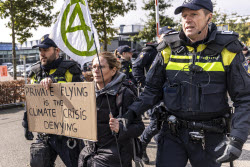 Climate activists demonstrate at TEFAF in Maastricht