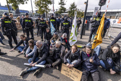 Climate activists demonstrate at TEFAF in Maastricht