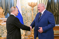 Встреча президента РФ Путина и президента Белоруссии Лукашенко в Москве