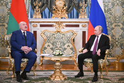 Встреча президента РФ Путина и президента Белоруссии Лукашенко в Москве