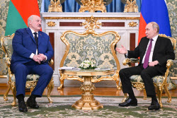Встреча президента РФ Путина и президента Белоруссии Лукашенко в Москве