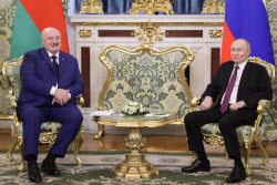 Встреча президента РФ Путина и президента Белоруссии Лукашенко в Москве