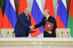 Встреча президента РФ Путина и президента Белоруссии Лукашенко в Москве