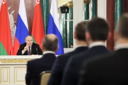 Встреча президента РФ Путина и президента Белоруссии Лукашенко в Москве