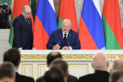 Встреча президента РФ Путина и президента Белоруссии Лукашенко в Москве