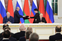 Встреча президента РФ Путина и президента Белоруссии Лукашенко в Москве