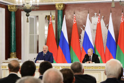 Встреча президента РФ Путина и президента Белоруссии Лукашенко в Москве