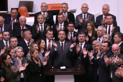 Protest in Ankara against the detention of Istanbul mayor Imamoglu