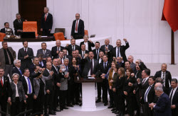 Protest in Ankara against the detention of Istanbul mayor Imamoglu