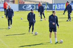 Russian national football team in training session