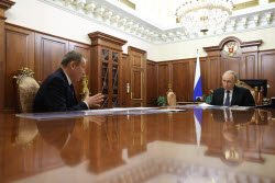 Встреча президента РФ Путина и губернатора Ленинградской области Дрозденко