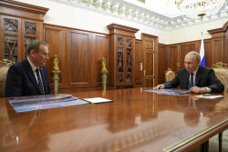 Встреча президента РФ Путина и губернатора Ленинградской области Дрозденко