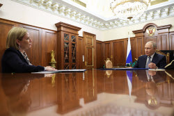 Russian President Putin meets with Culture Minister Lyubimova