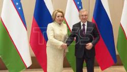 VIDEO. Russian Federation Council Speaker Matviyenko and Uzbekistan President Mirziyoyev meet in Tashkent