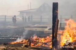 Пожар на Беговой улице в Чите