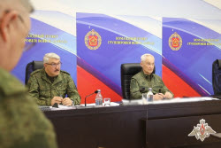 Инспектирование министром обороны РФ Белоусовым пункта группировки войск "Запад"