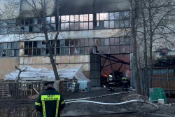 Пожар на подшипниковом заводе в Курске