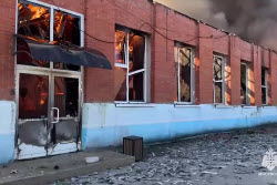 Warehouse fire in Miass, Russia