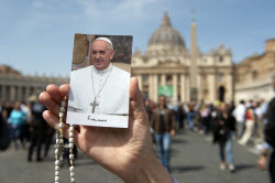 Faithful Gather in St Peters Square After the Death of Pope Francis - Vatican