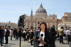 St. Peter's Square on the day of Pope Francis' death.