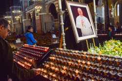 Tributes At Westminster Cathedral As Pope Francis Dies