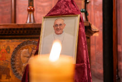 Reactions To The Death Of Pope Francis In Barcelona.