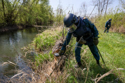 Demining of Lugan River in Lugansk People's Republic