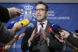 Spain's Economy Minister Cuerpo speaks on the IMF growth outlook in Washington