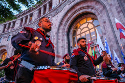 Torchlight procession ahead of Armenian Genocide Remembrance Day in Yerevan