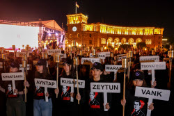 Torchlight procession ahead of Armenian Genocide Remembrance Day in Yerevan