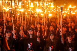 Torchlight procession ahead of Armenian Genocide Remembrance Day in Yerevan